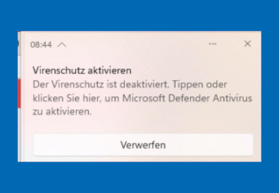 FALSCHMELDUNG: Virenschutz aktivieren
